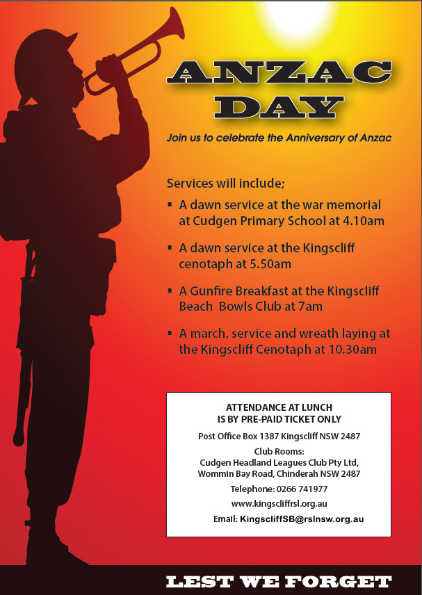 ANZAC DAY 2019 COMMEMORATIONS
